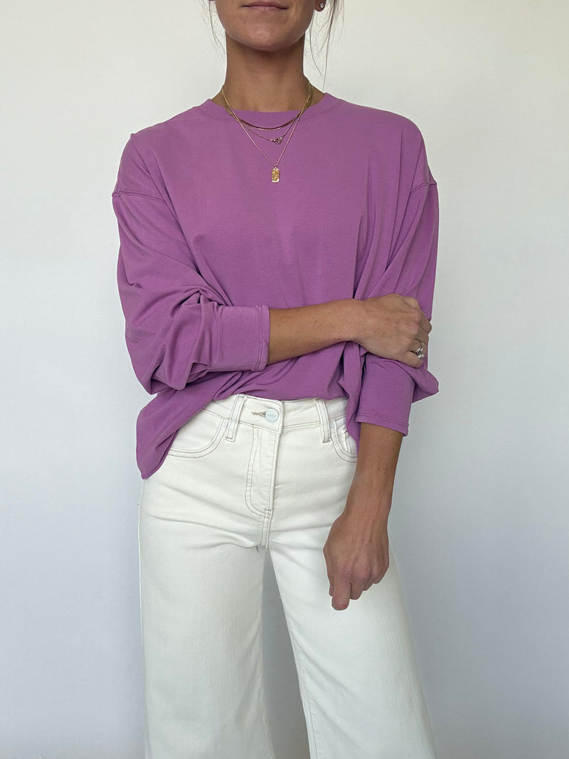 Pima Luxe Longsleeve Tee - Mulberry