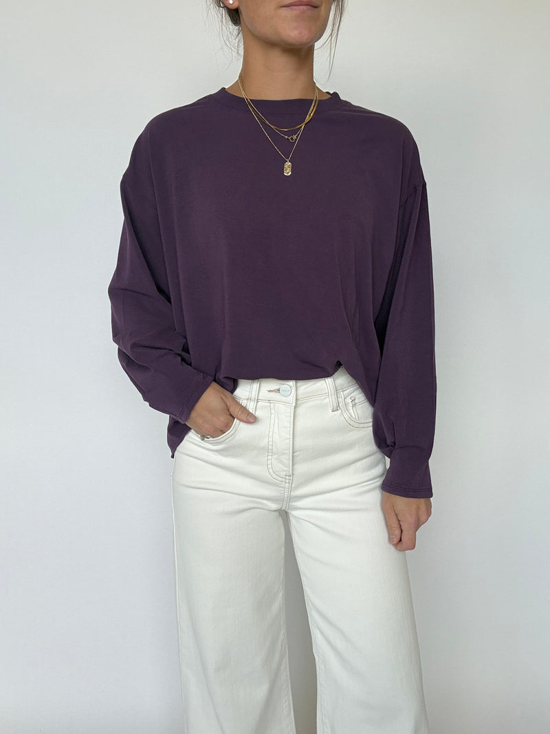 Pima Luxe Longsleeve Tee - Purple Iris