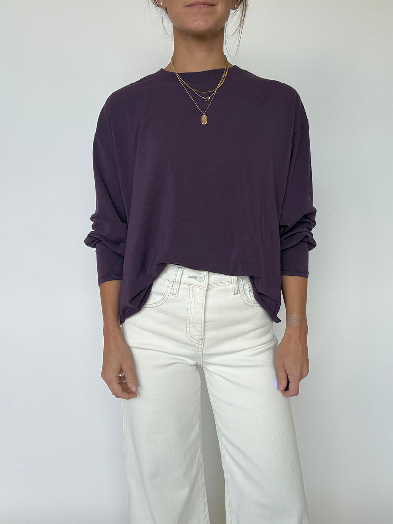 Pima Luxe Longsleeve Tee - Purple Iris