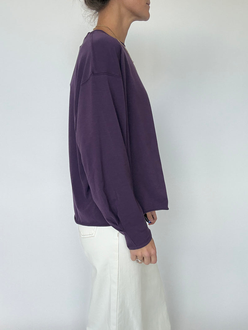 Pima Luxe Longsleeve Tee - Purple Iris