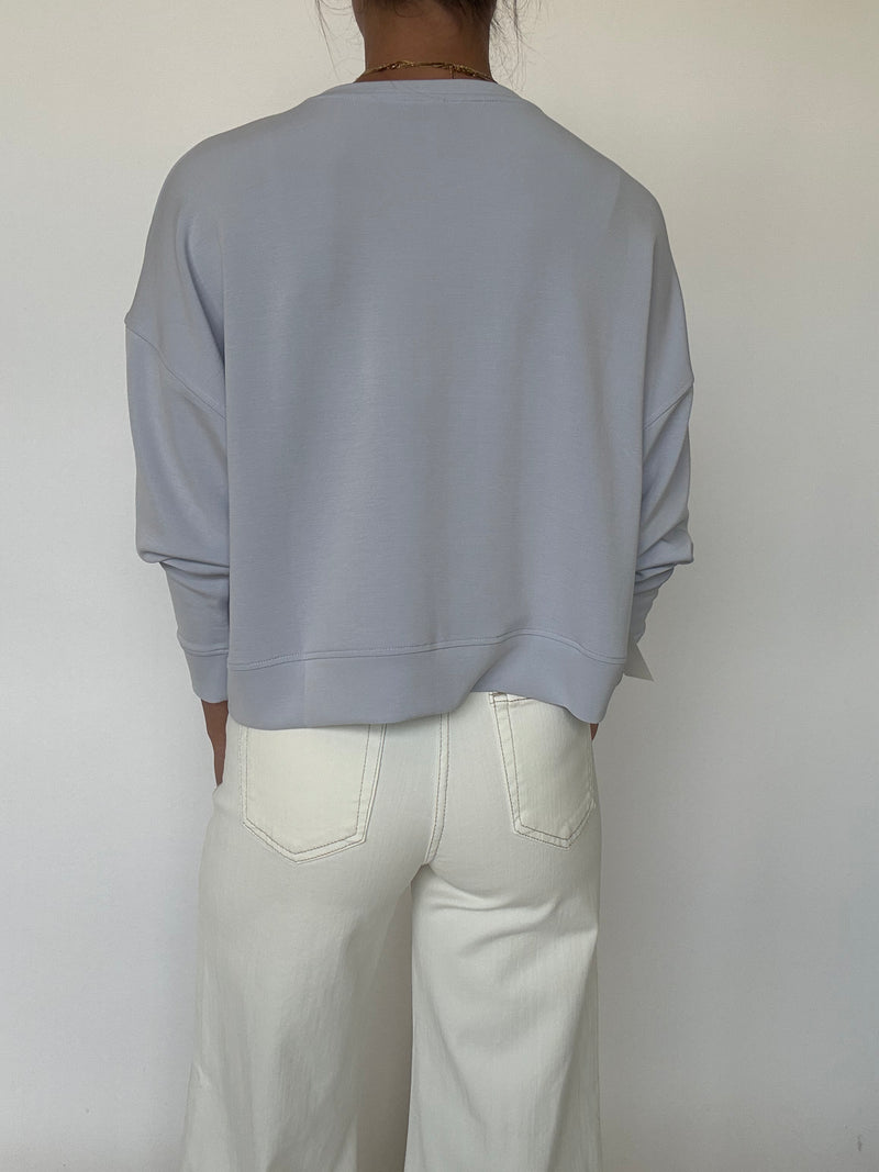 Carmen Pullover Sweatshirt - Light Blue