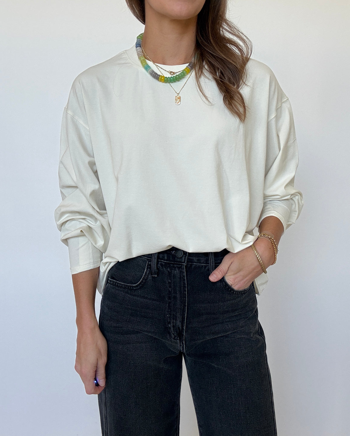 Pima Luxe Longsleeve Tee - Vanilla