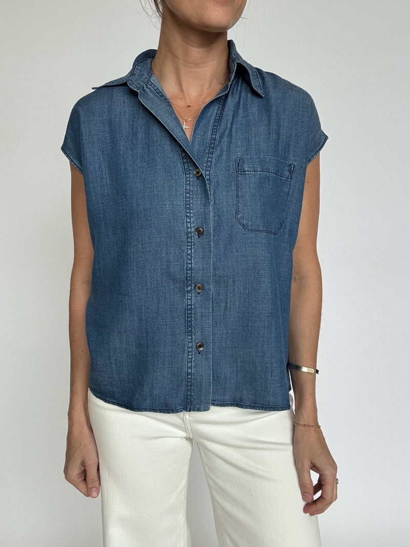 Sabrina Chambray Top