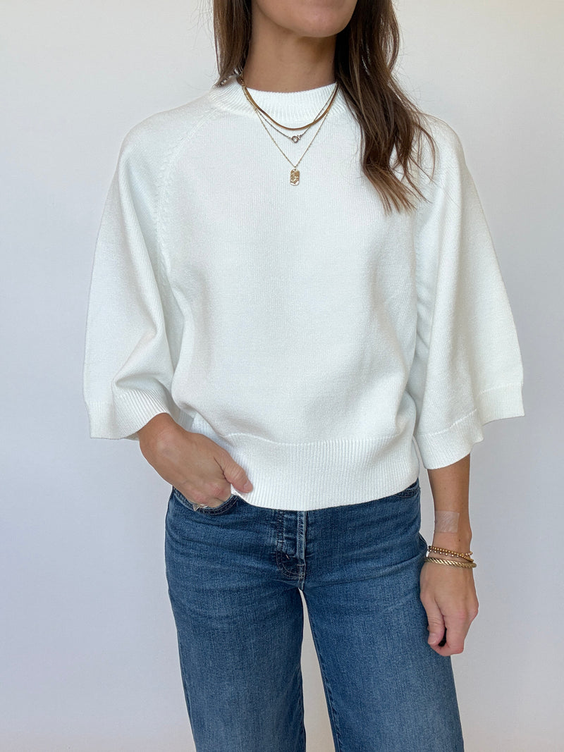 Hazen Wide Sleeve Sweater - Cream