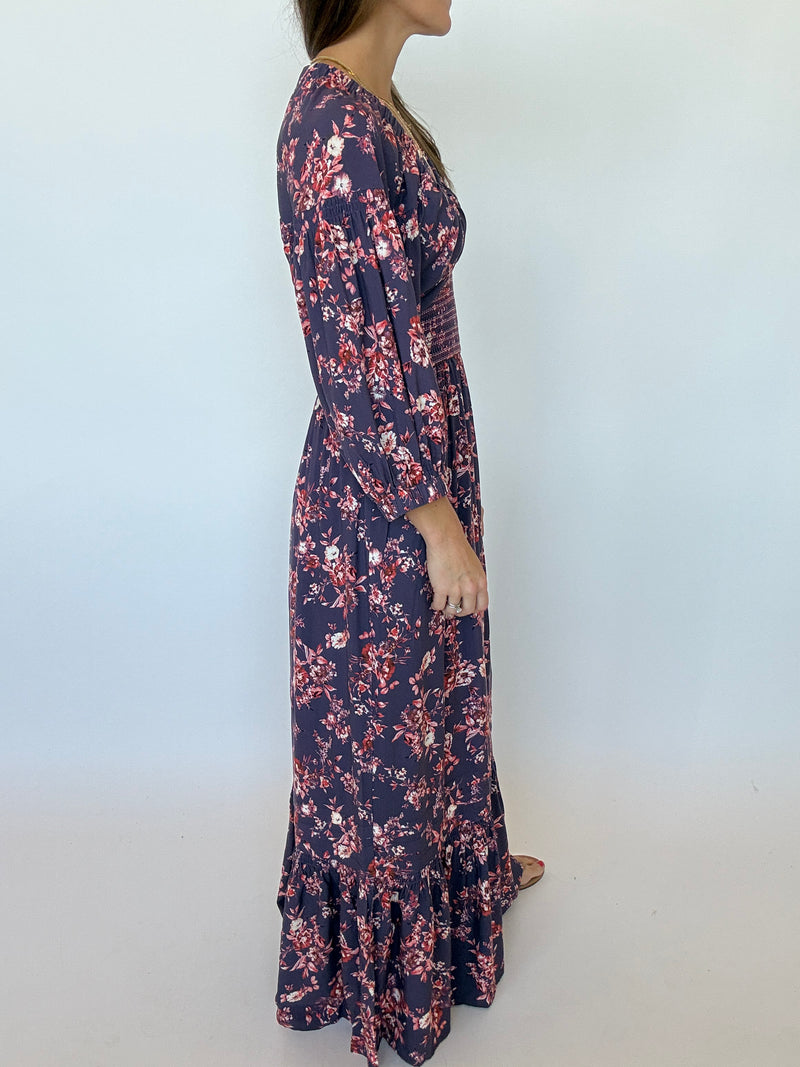 Plum Floral Maxi Dress