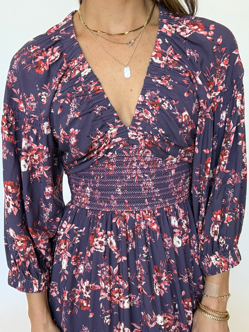 Plum Floral Maxi Dress