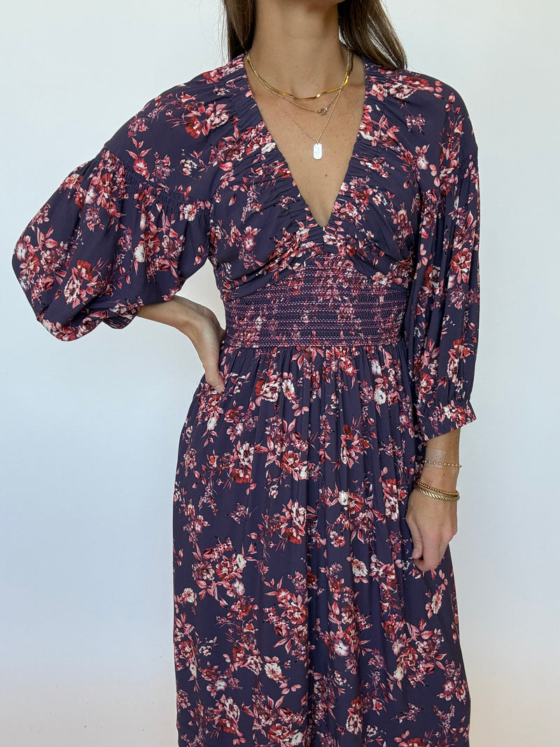 Plum Floral Maxi Dress
