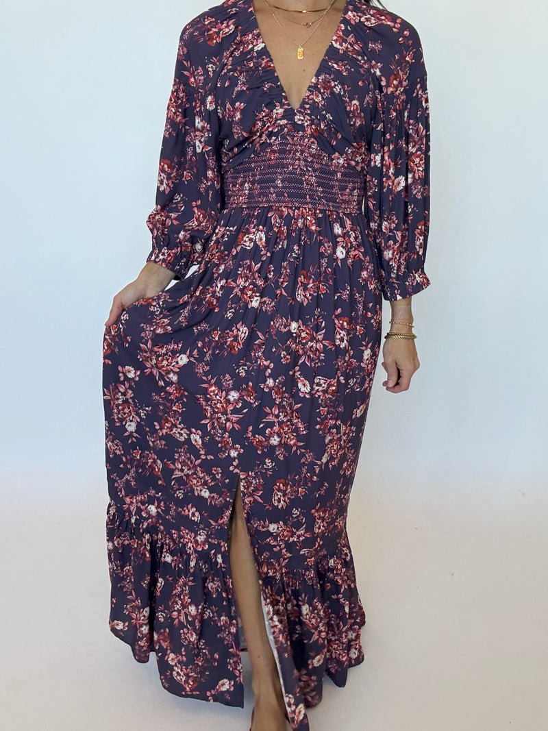 Plum Floral Maxi Dress
