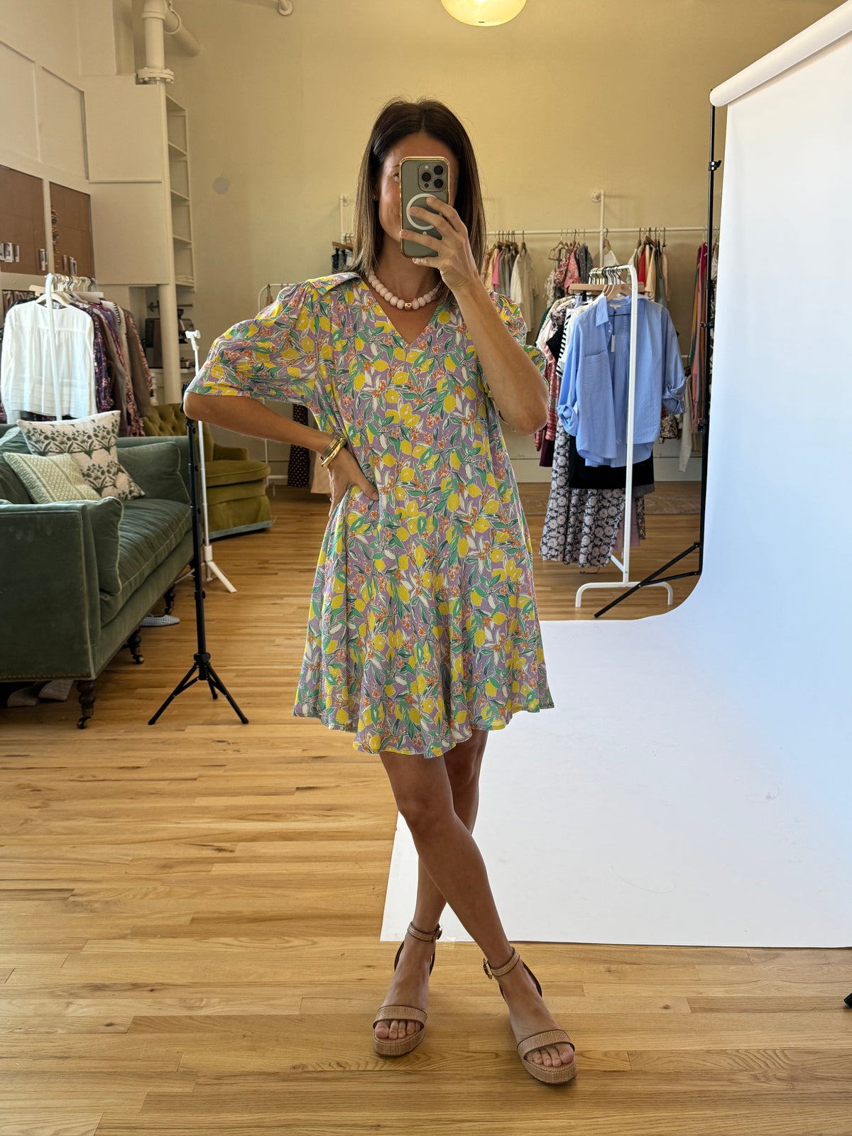 Citron Flowy Sundress