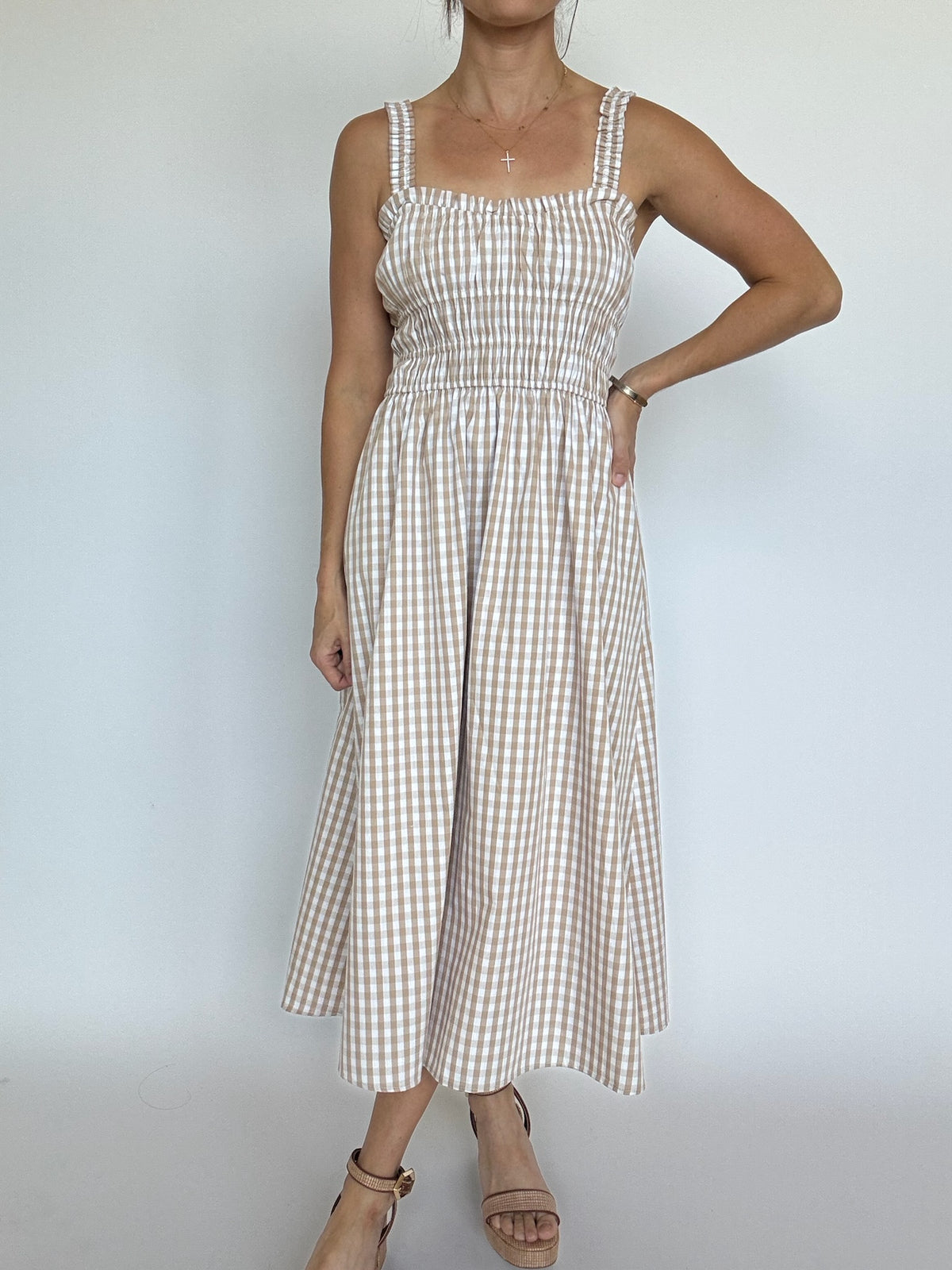 Isla Gingham Summer Staple Maxi Dress L Isla Gingham Summer Staple Maxi Dress L