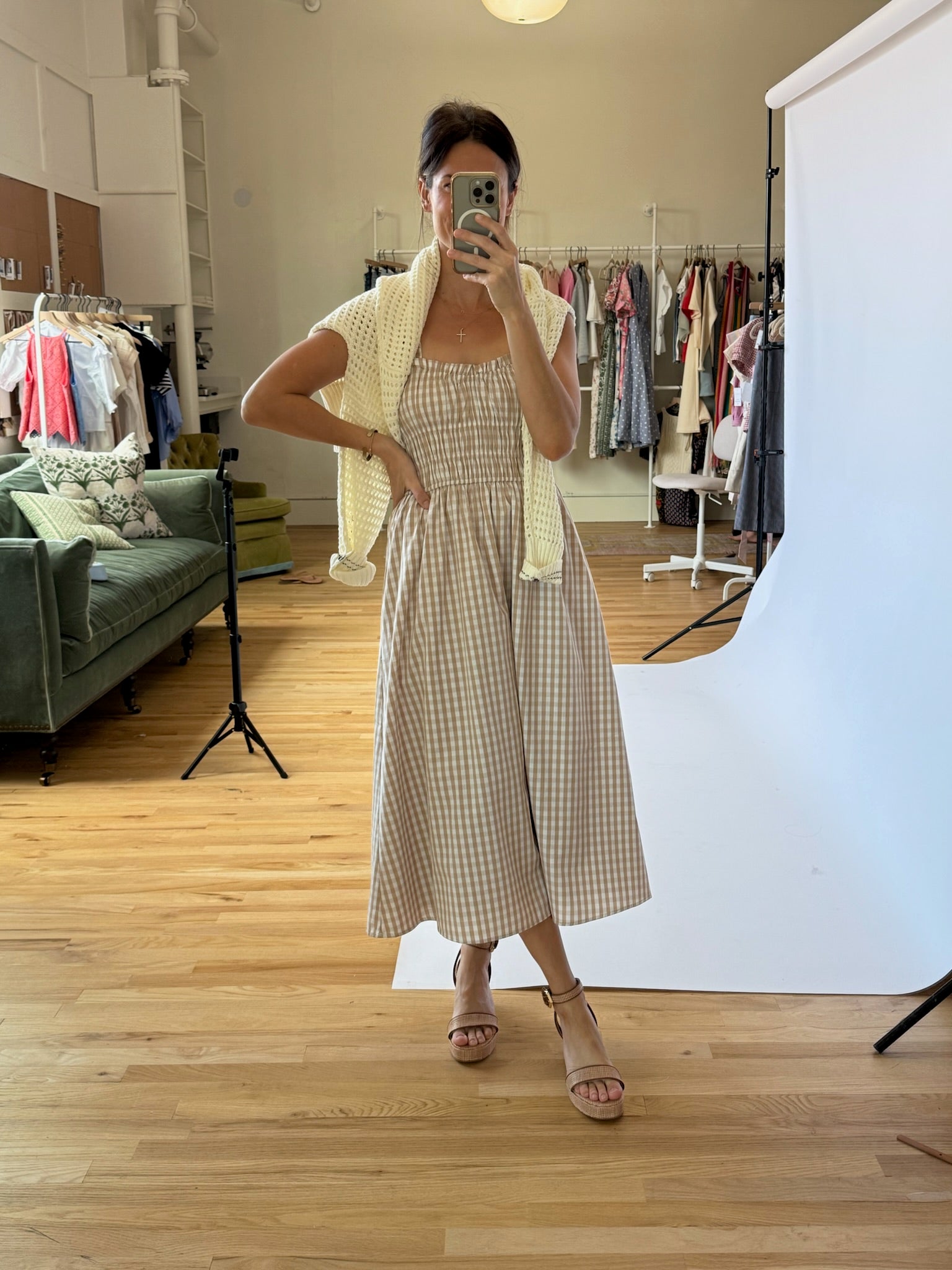 ワンピース tope cross strap dress ( gingham ) Isla Gingham Summer Staple Maxi Dress – Teddy + Rose